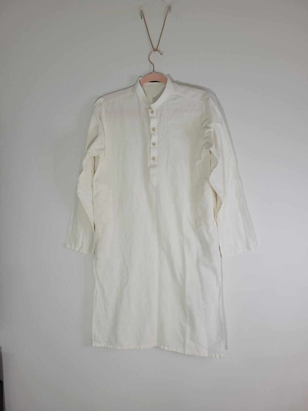 KHAADI WOMEN SIZE S Cream Button-Front‎ Tunic Dress